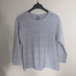 Chicos Long Sleeve Blue Sweater Size 2 or Large
